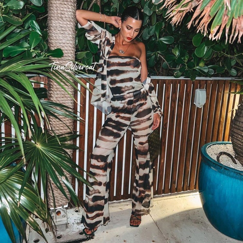 BLOGGER'S FAVE! Zara 3 Piece Co-Ord Tulle Kimono, Bodysuit, Pants Set NWT